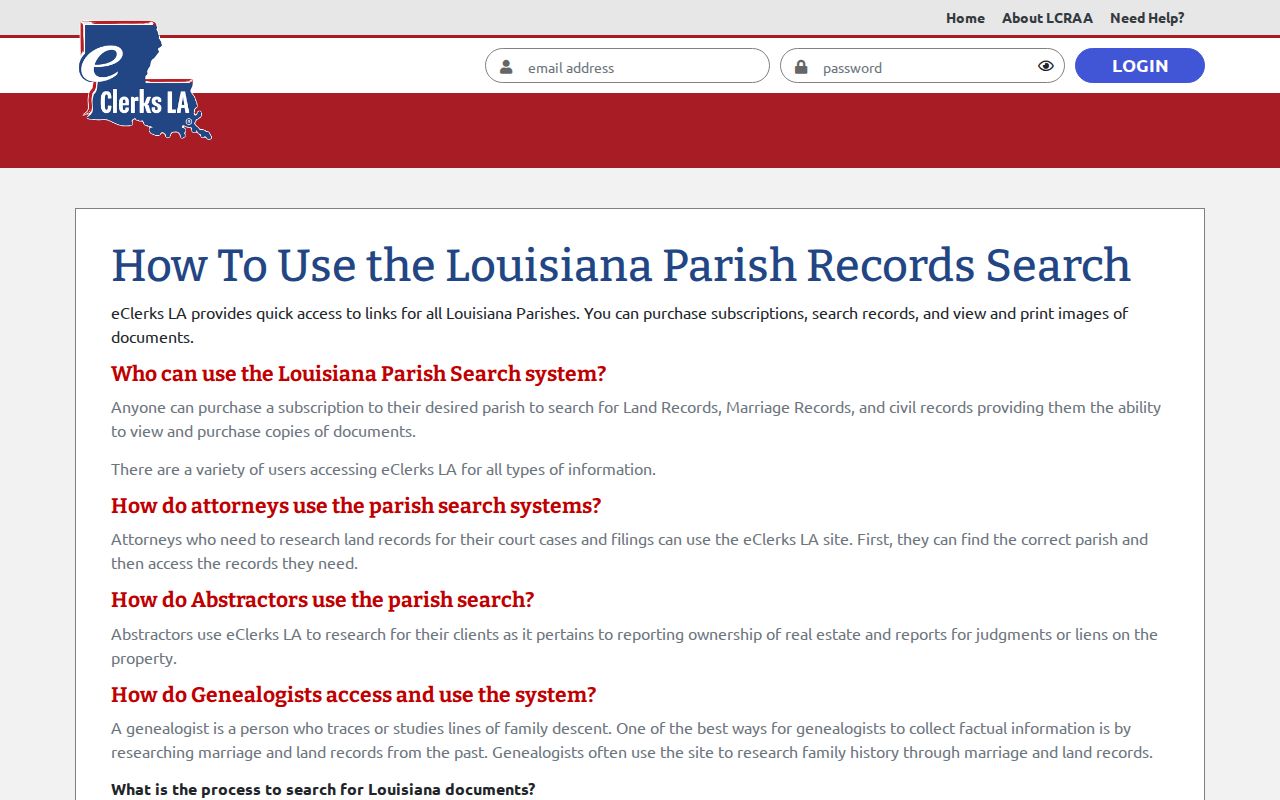 Union Parish docket search eClerks Parish Search