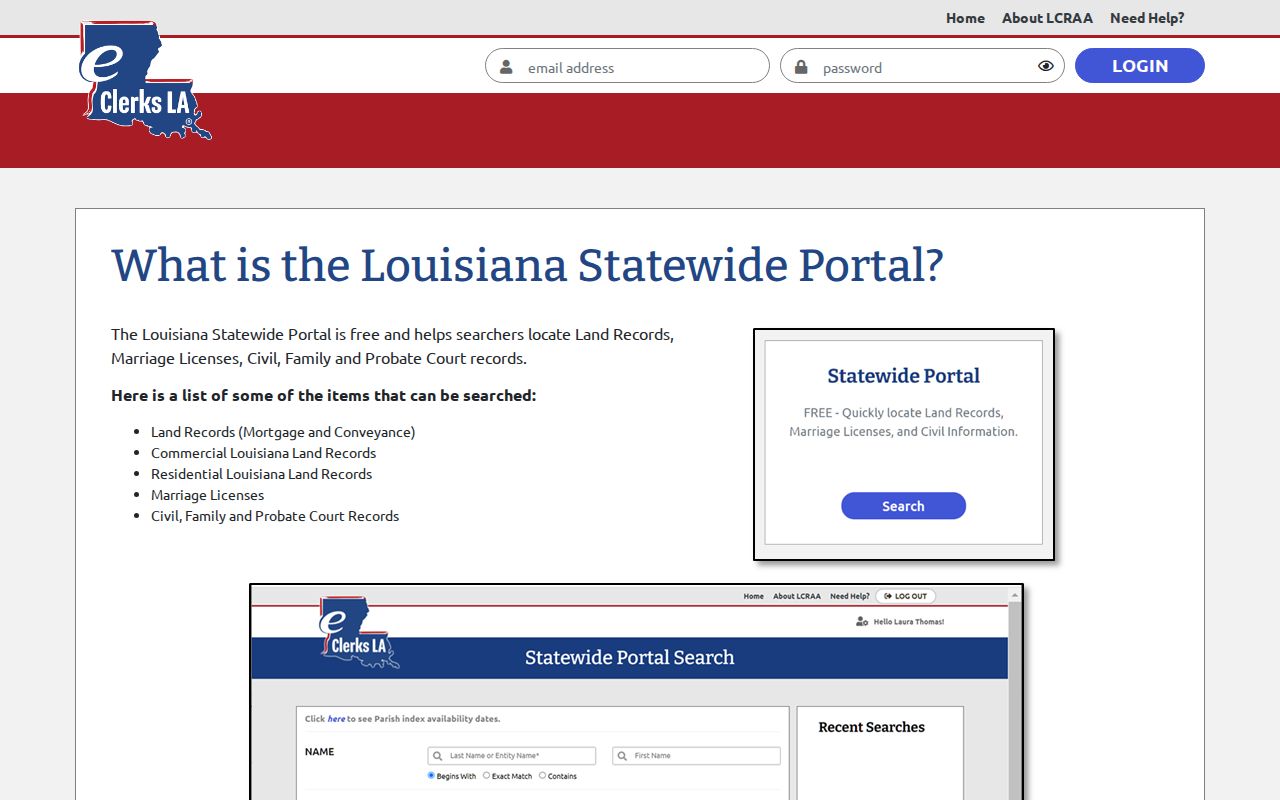 Union Parish docket search eClerks statewide portal