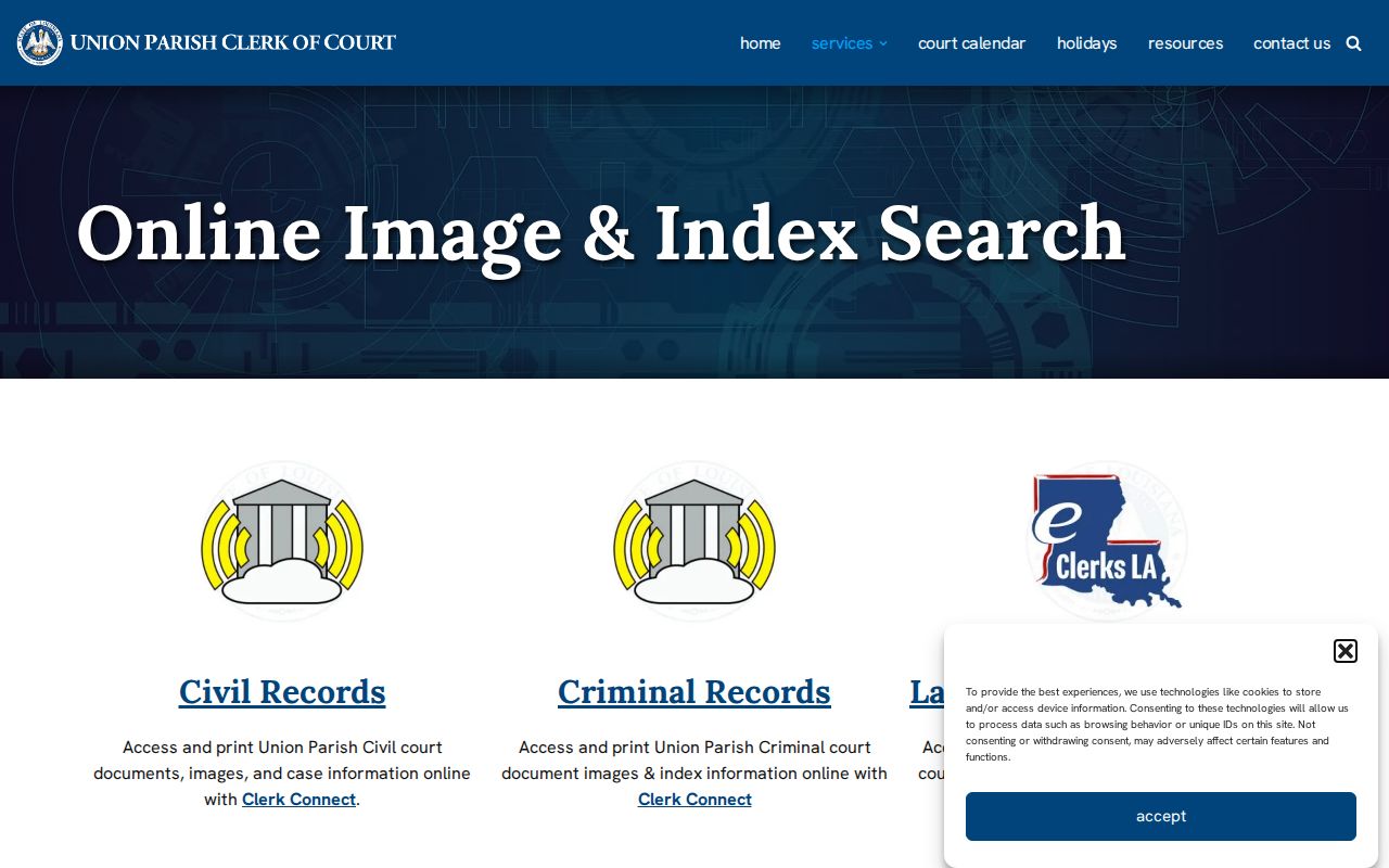 Union Parish criminal court dockets online records routing