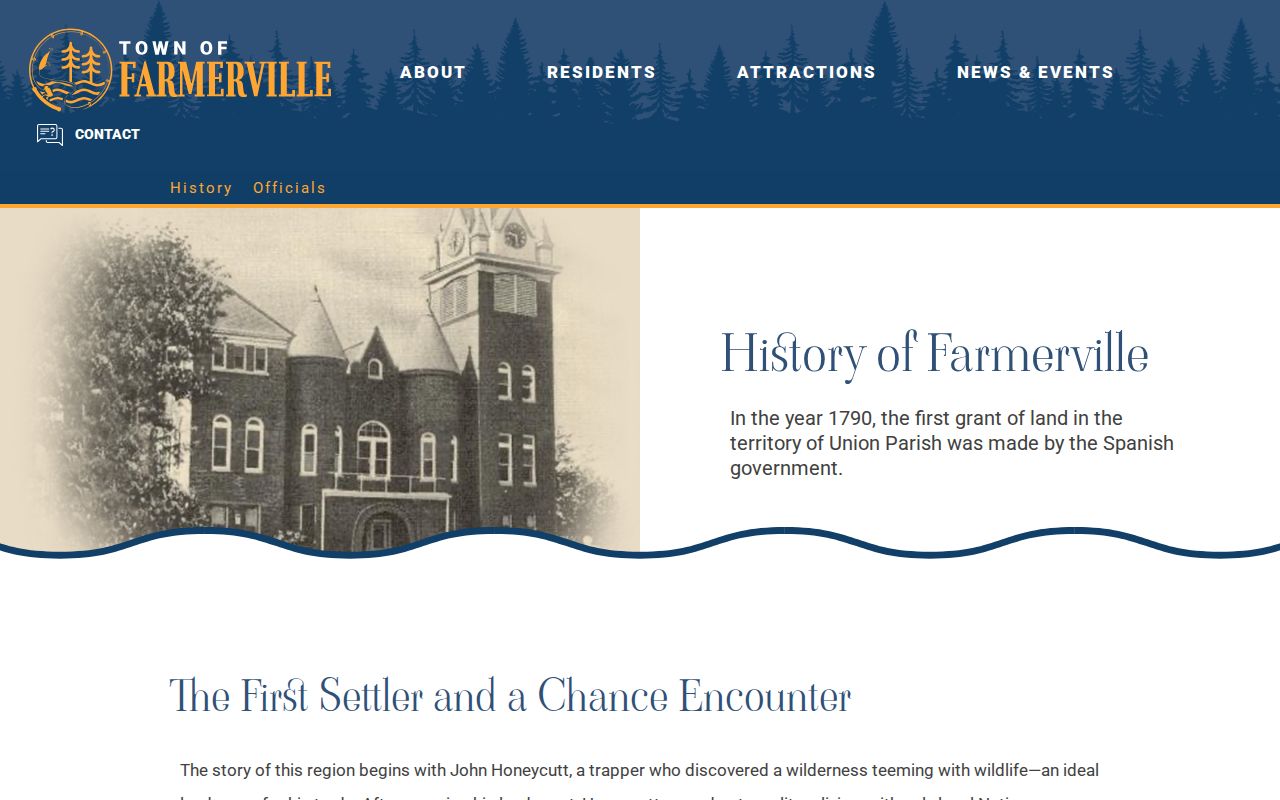 Union Parish Farmerville court records town history and parish seat context