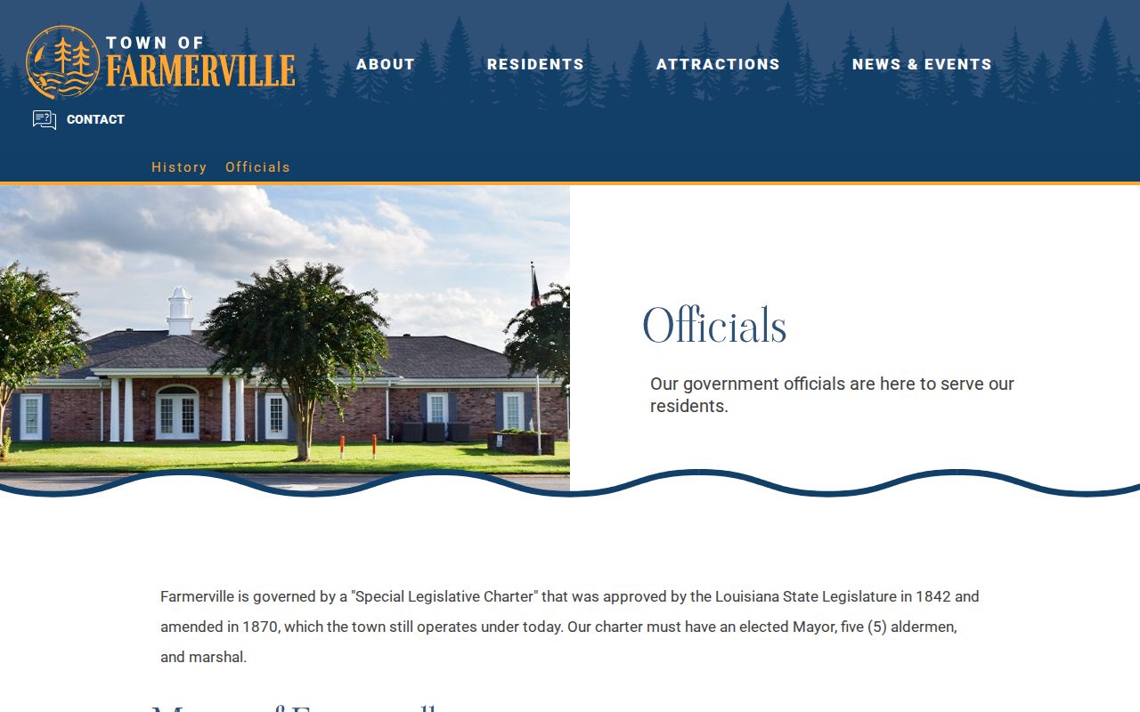 Union Parish Farmerville court records Mayor's Court official contacts