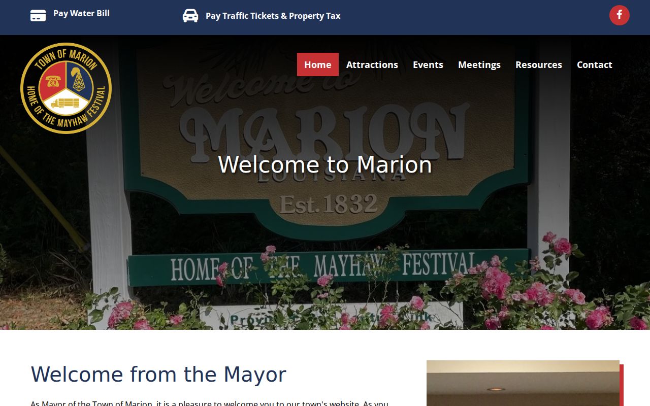 Marion court records and docket routing on the official town homepage