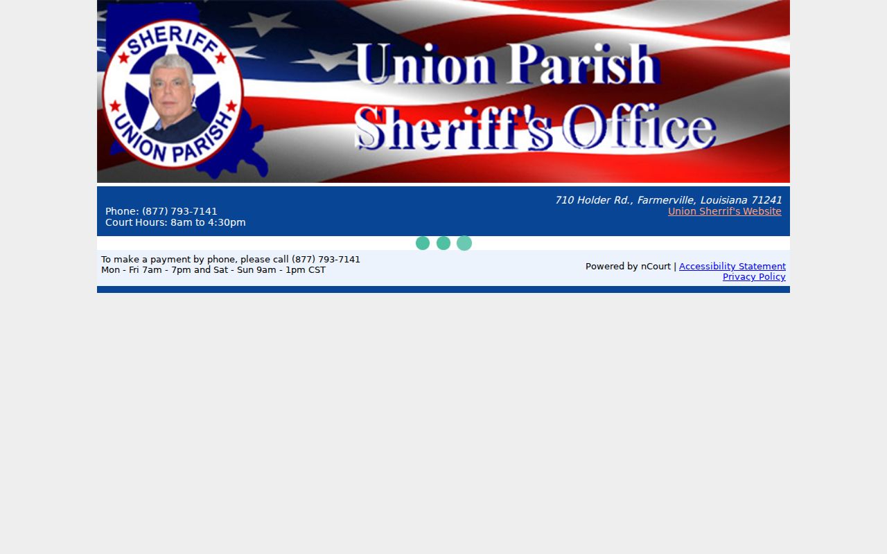 Union Parish traffic court records nCourt ticket payment page